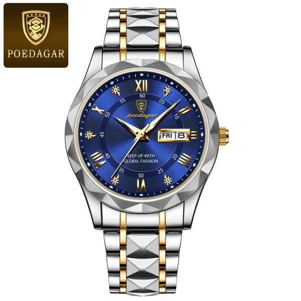 Nokmo Model 615 | Luxury Men's Watch | Japanese MIYOTA Quartz Movement | 316L Stainless Steel Case | Hardlex Crystal Glass | 3 ATM Waterproof | Luminous Indices & Date