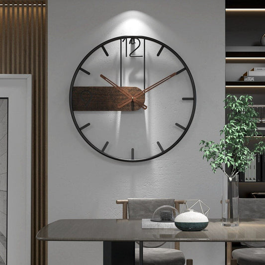 Nokmo | Modern Wall Clock with Wood Accent