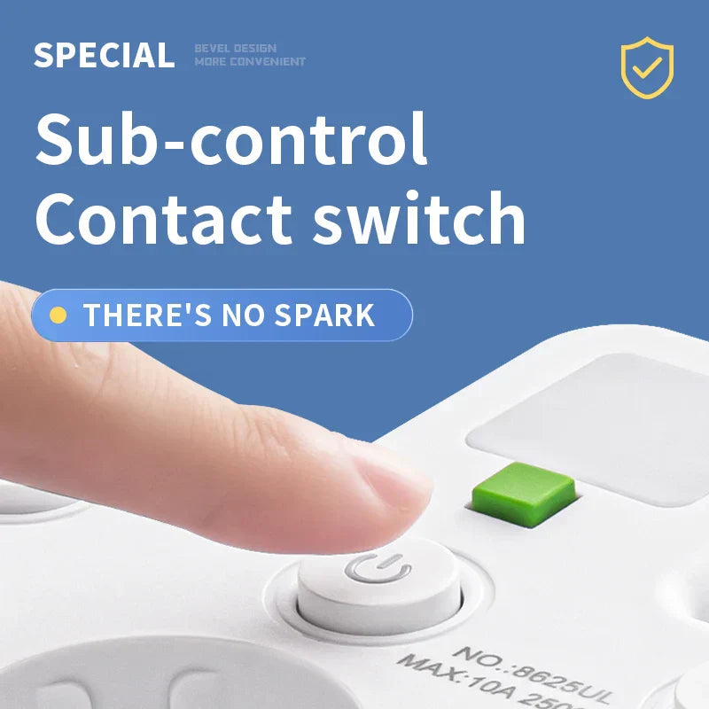 Nokmo | Multi-Socket VOLTRIQ ProLine | 3–4 Sockets + 2× USB & 1× Type-C | 2500 W | Surge Protection & Control Switch