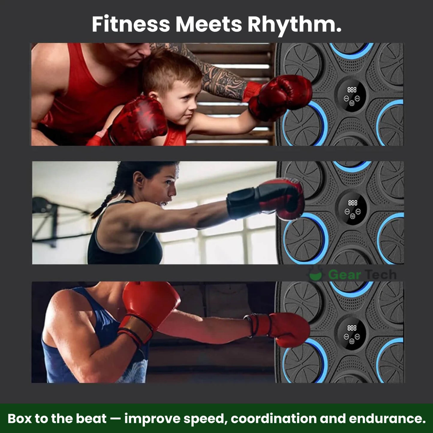 Nokmo | Music Boxing Machine | Interactive Training | RGB & Bluetooth