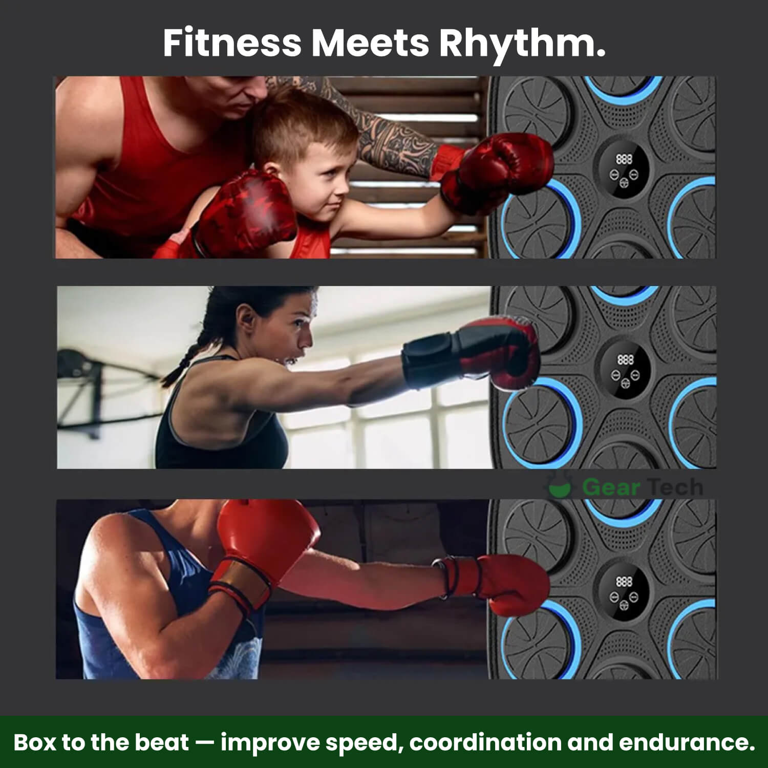 Nokmo | Music Boxing Machine | Interactive Training | RGB & Bluetooth