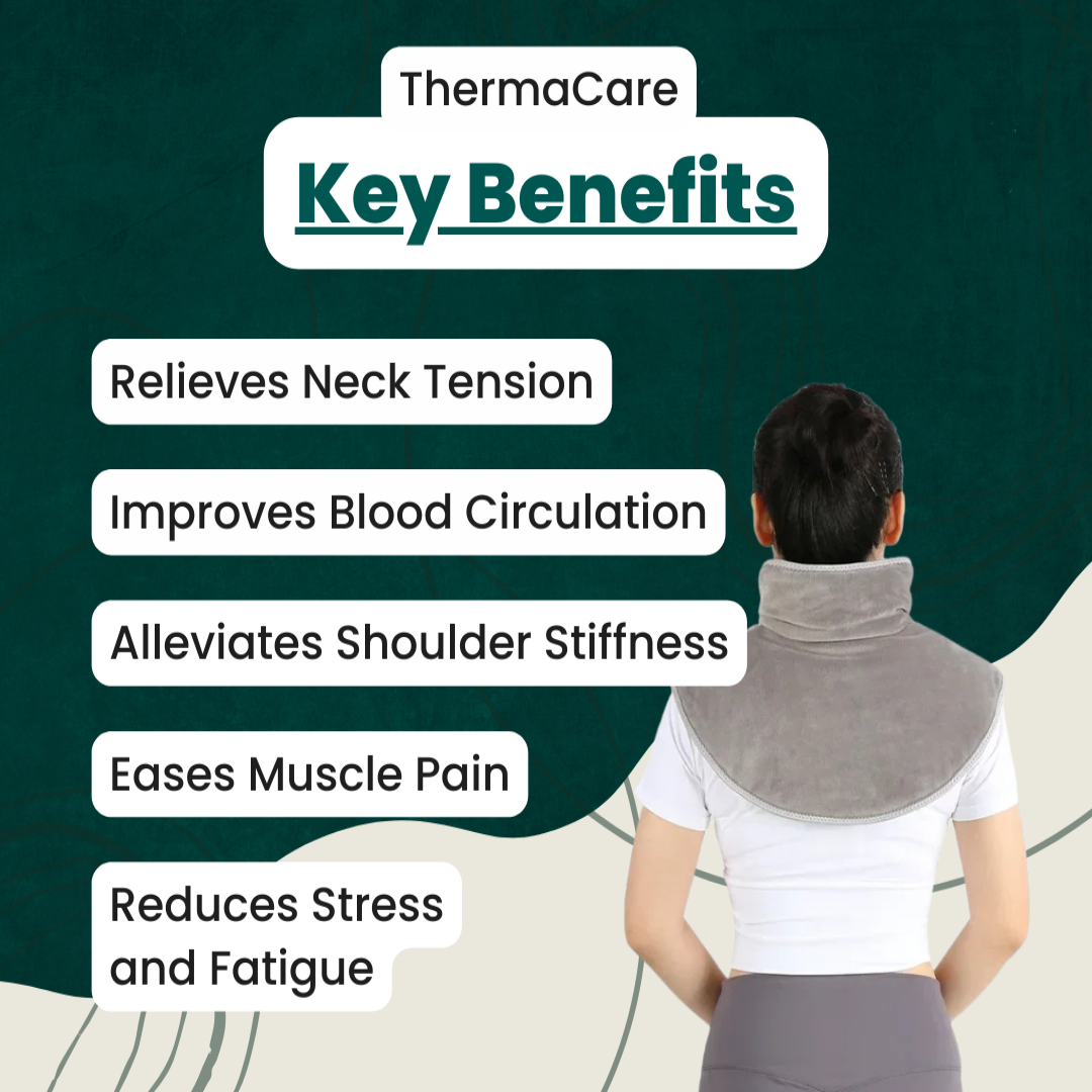 Nokmo | Neck Warmer & Massage Device | Neck and Shoulder Heat for Muscle Relaxation | Adjustable Settings for Stress Reduction | Targeted Neck Pain Relief and Relaxation