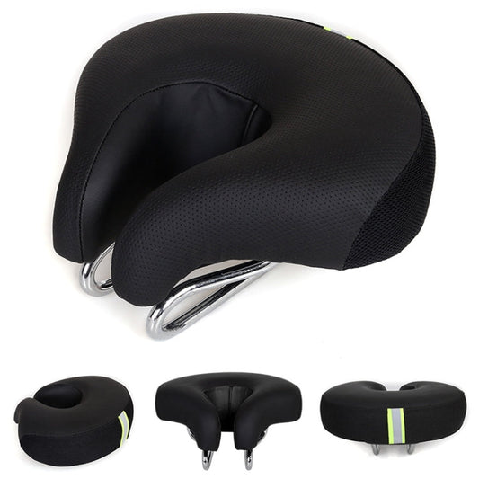 Nokmo | Noseless Bicycle Seat Mountain Bike Thick Soft Padding (Black)