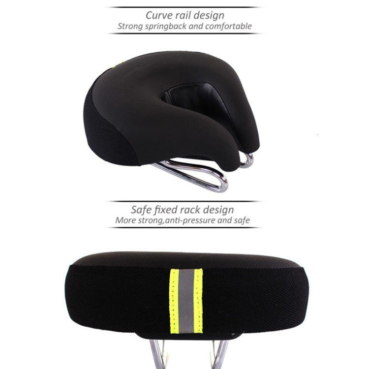 Nokmo | Noseless Bicycle Seat Mountain Bike Thick Soft Padding (Black)