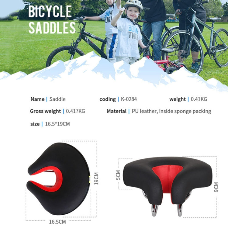 Nokmo | Noseless Bicycle Seat Mountain Bike Thick Soft Padding (Black)