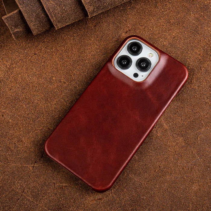 Nokmo | Oil Wax Genuine Leather Apple iPhone Case