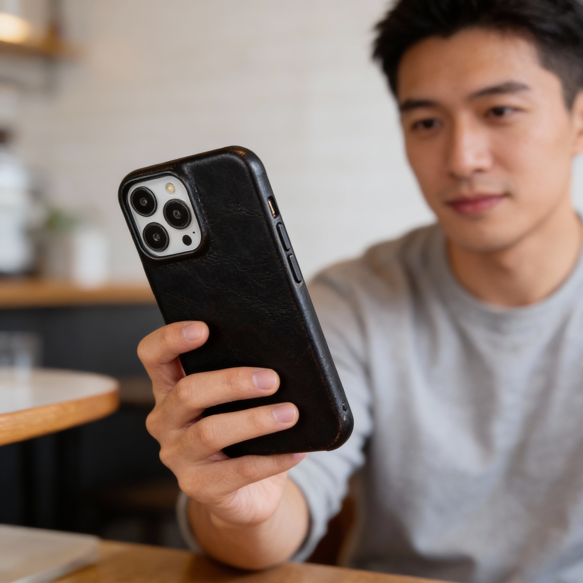 Nokmo | Oil Wax Genuine Leather Apple iPhone Case
