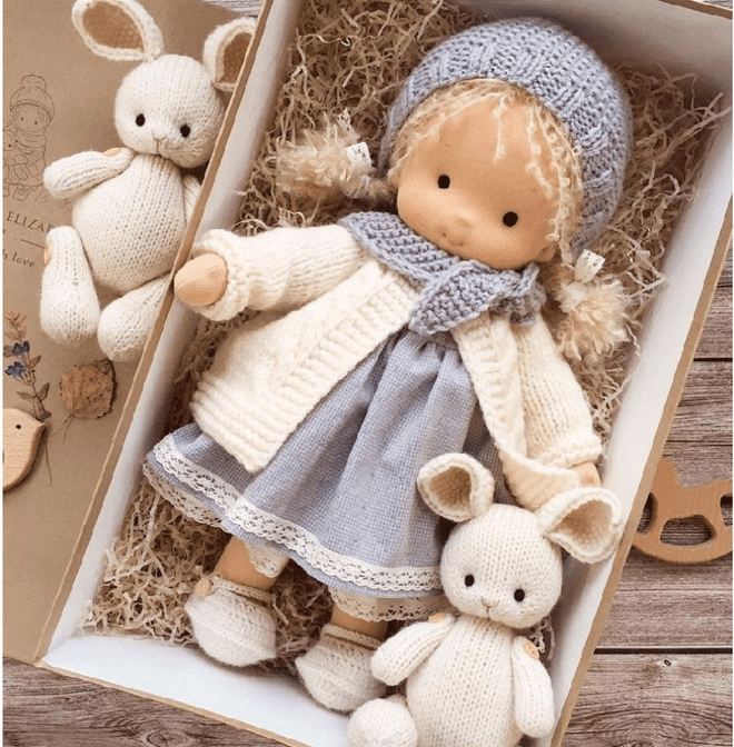 Nokmo Poppi | Handcrafted Waldorf Cuddle Doll | Soft, Organic & Non-Toxic