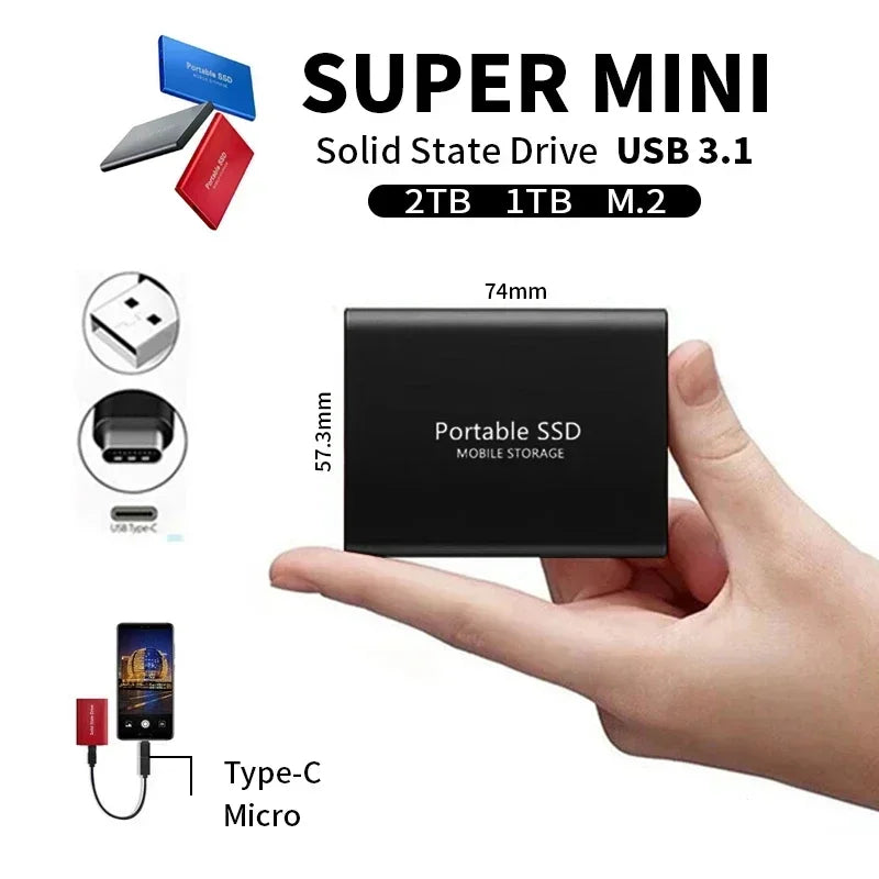Nokmo | Portable External SSD | USB 3.1 Type C Fast Storage | Up to 128GB