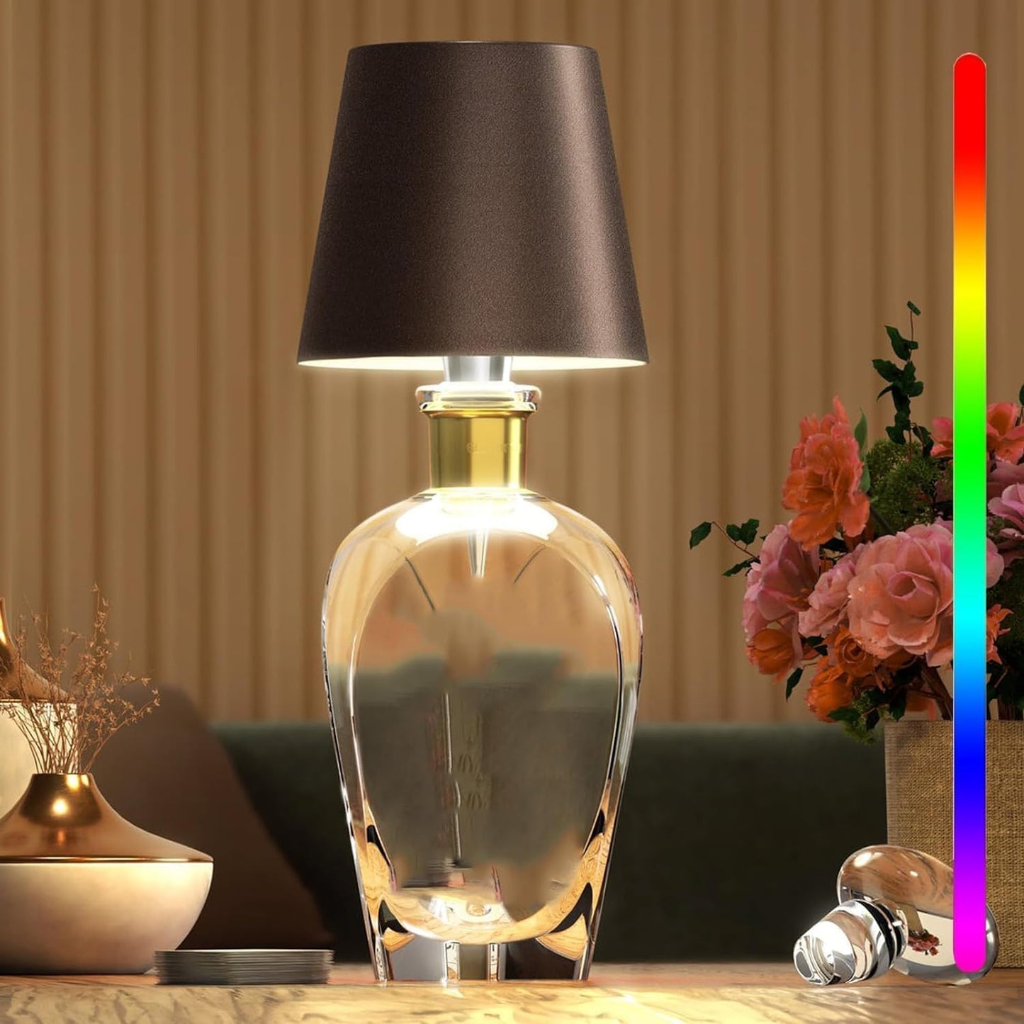 Nokmo | Portable LED Bottle Lamp with Touch Control and Dimmable Brightness
