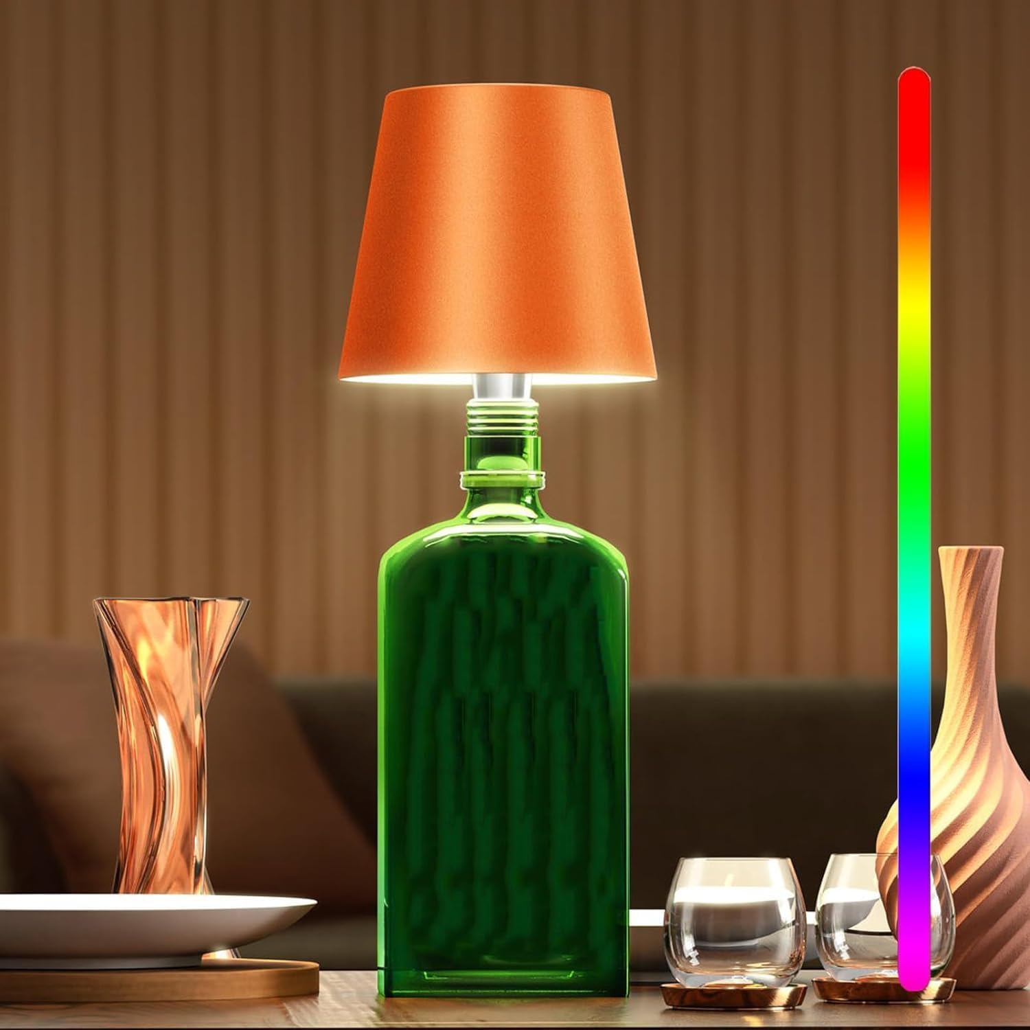 Nokmo | Portable LED Bottle Lamp with Touch Control and Dimmable Brightness