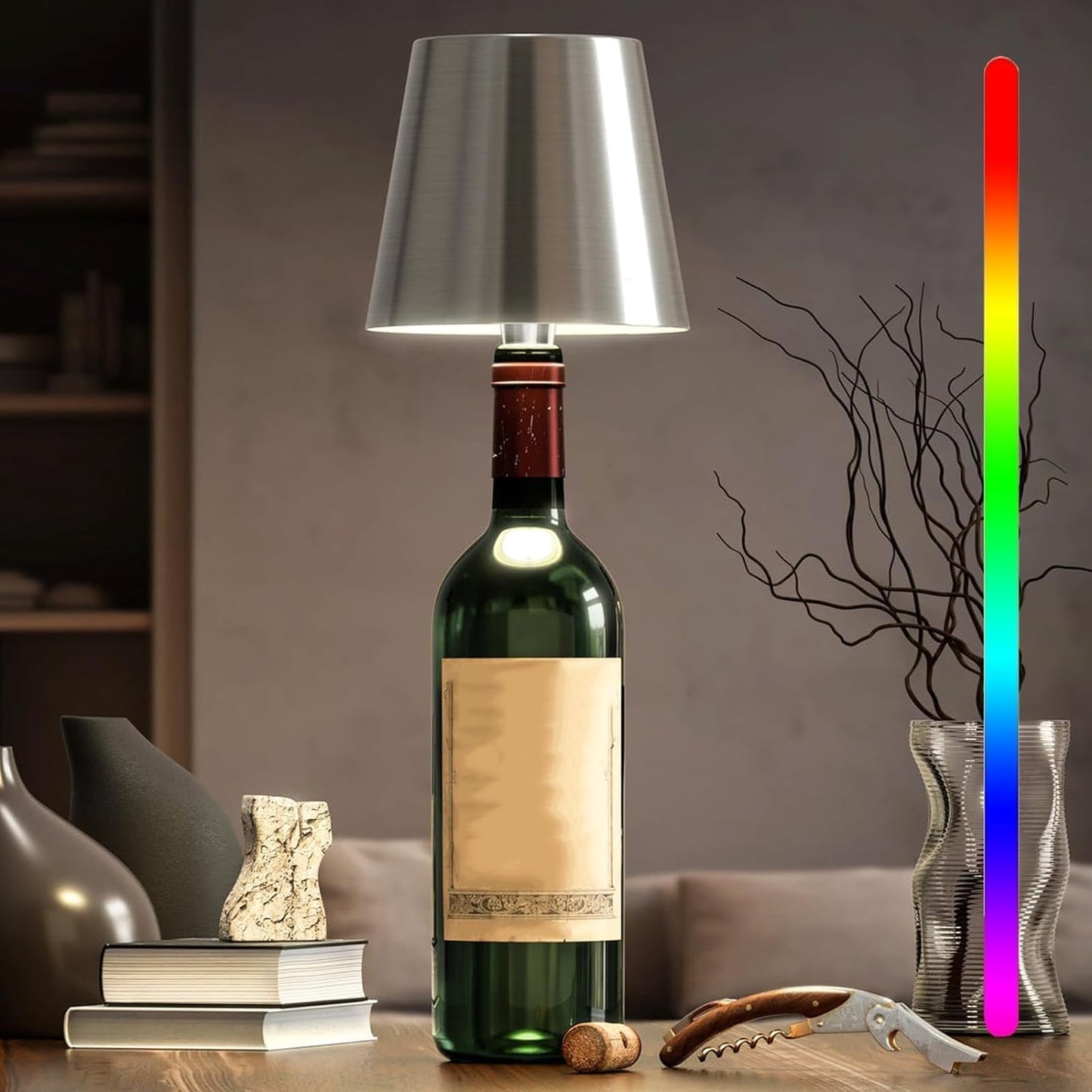 Nokmo | Portable LED Bottle Lamp with Touch Control and Dimmable Brightness