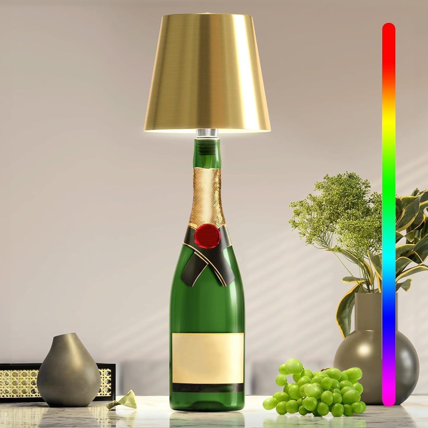 Nokmo | Portable LED Bottle Lamp with Touch Control and Dimmable Brightness