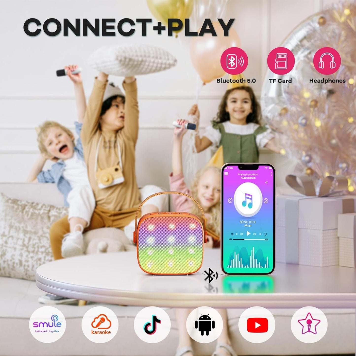 Nokmo | Portable Mini Karaoke Machine with Bluetooth Speaker and 2 Wireless Microphones – Veylo