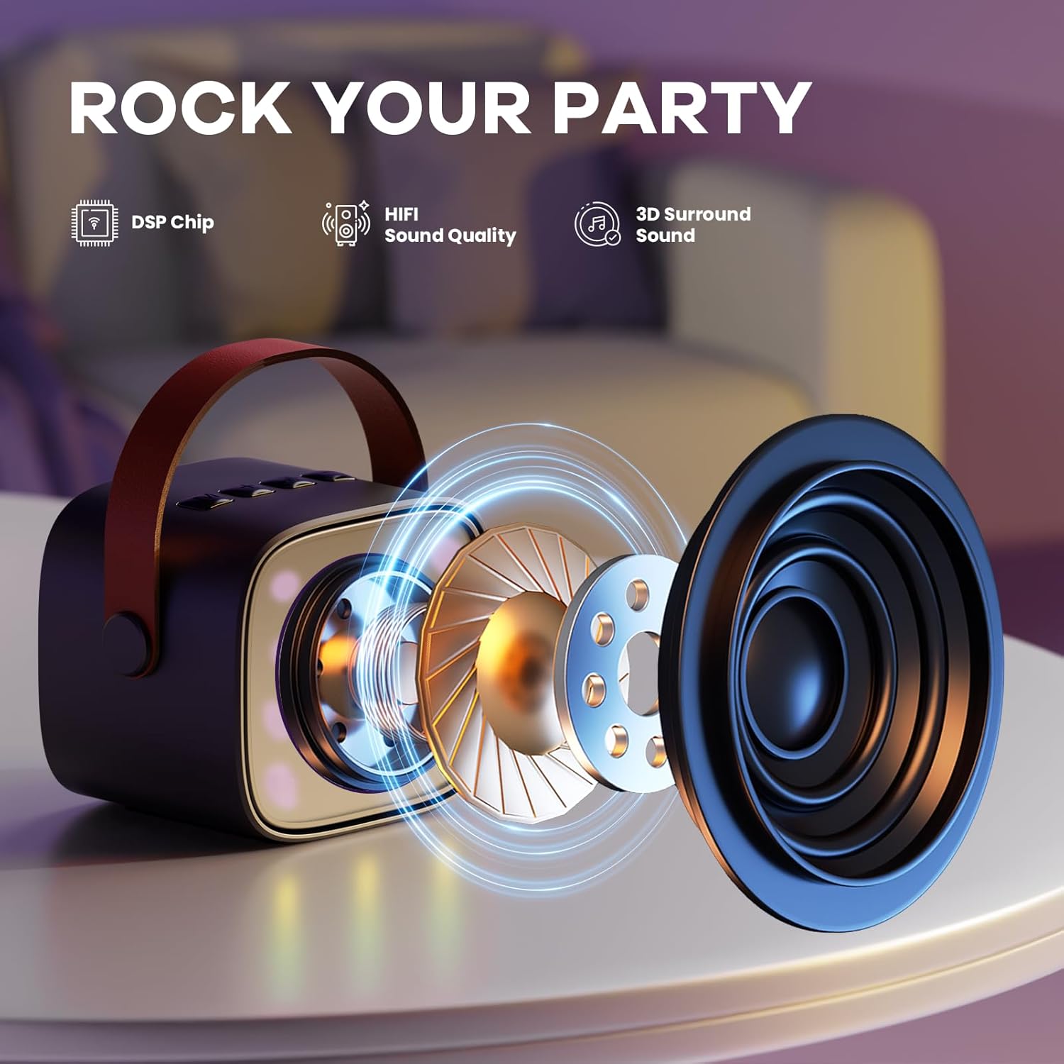 Nokmo | Portable Mini Karaoke Machine with Bluetooth Speaker and 2 Wireless Microphones – Veylo