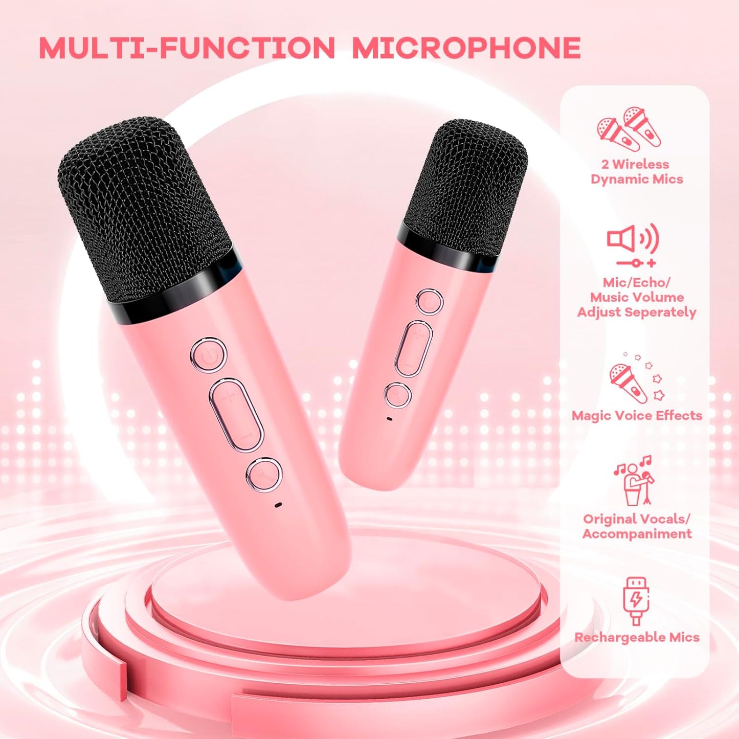 Nokmo | Portable Mini Karaoke Machine with Bluetooth Speaker and 2 Wireless Microphones – Veylo