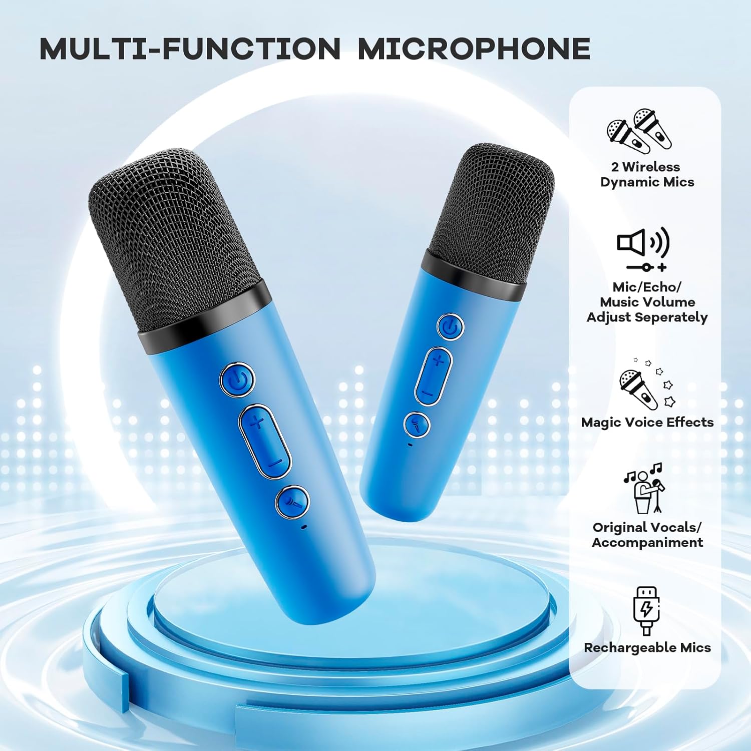 Nokmo | Portable Mini Karaoke Machine with Bluetooth Speaker and 2 Wireless Microphones – Veylo