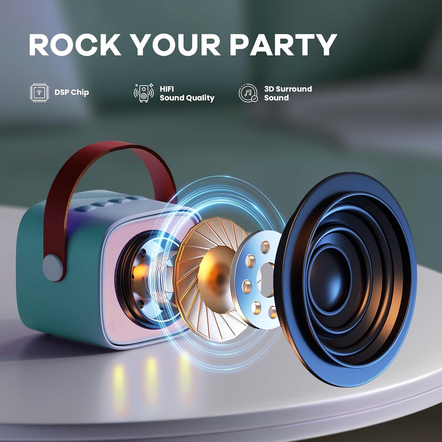 Nokmo | Portable Mini Karaoke Machine with Bluetooth Speaker and 2 Wireless Microphones – Veylo