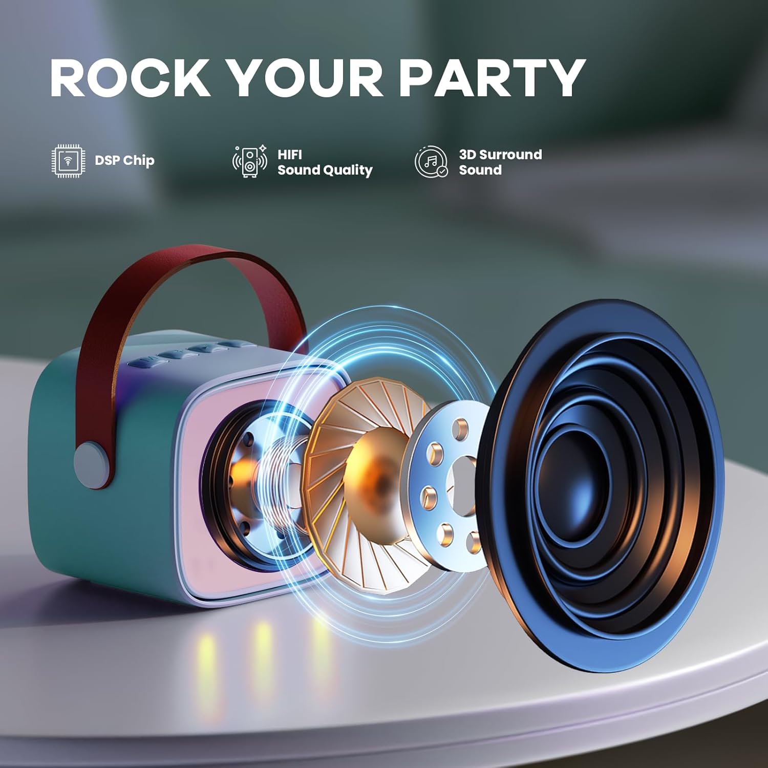 Nokmo | Portable Mini Karaoke Machine with Bluetooth Speaker and 2 Wireless Microphones – Veylo