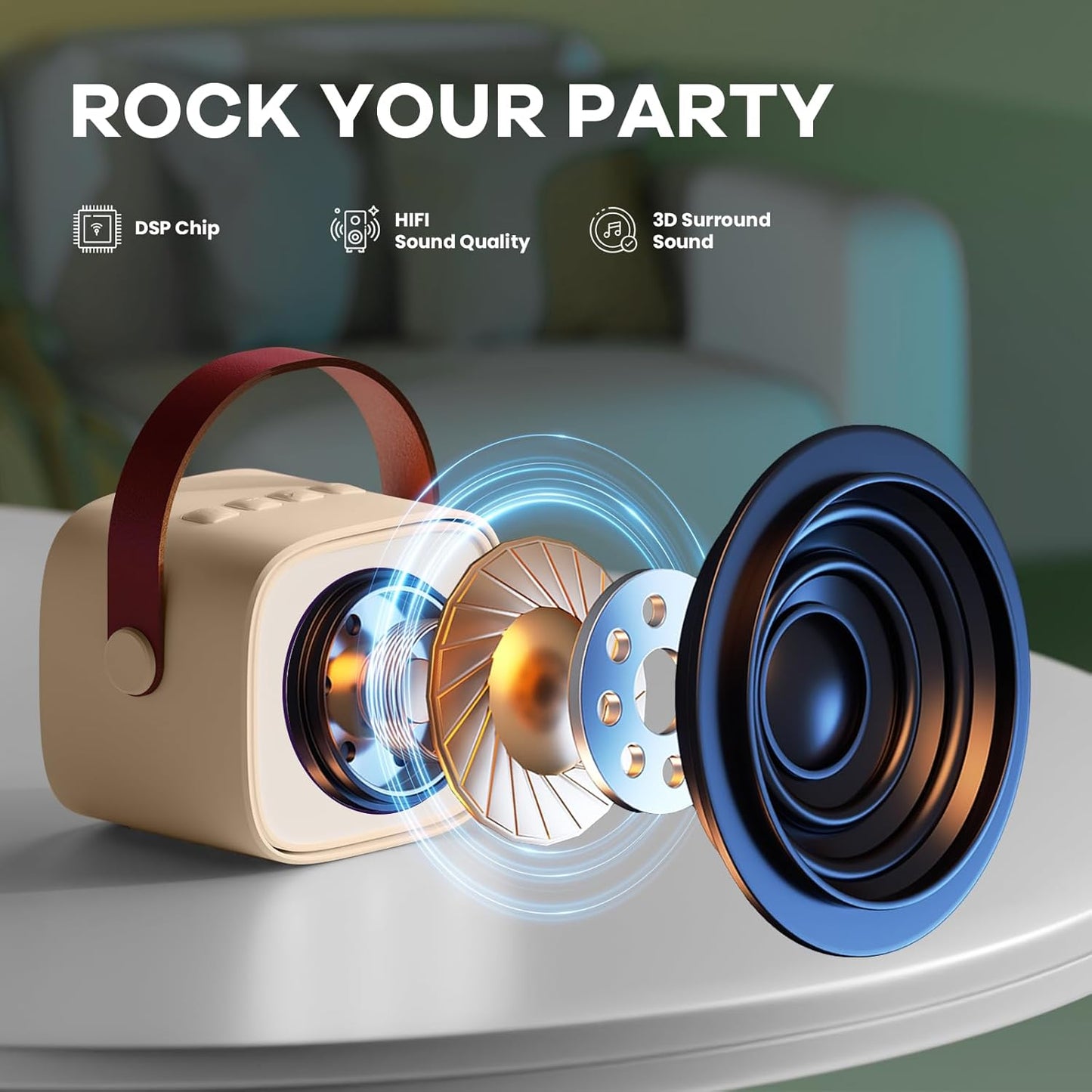 Nokmo | Portable Mini Karaoke Machine with Bluetooth Speaker and 2 Wireless Microphones – Veylo
