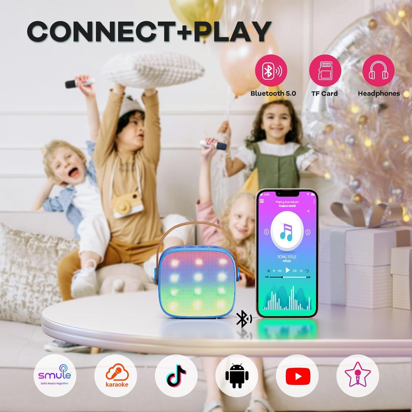 Nokmo | Portable Mini Karaoke Machine with Bluetooth Speaker and 2 Wireless Microphones – Veylo