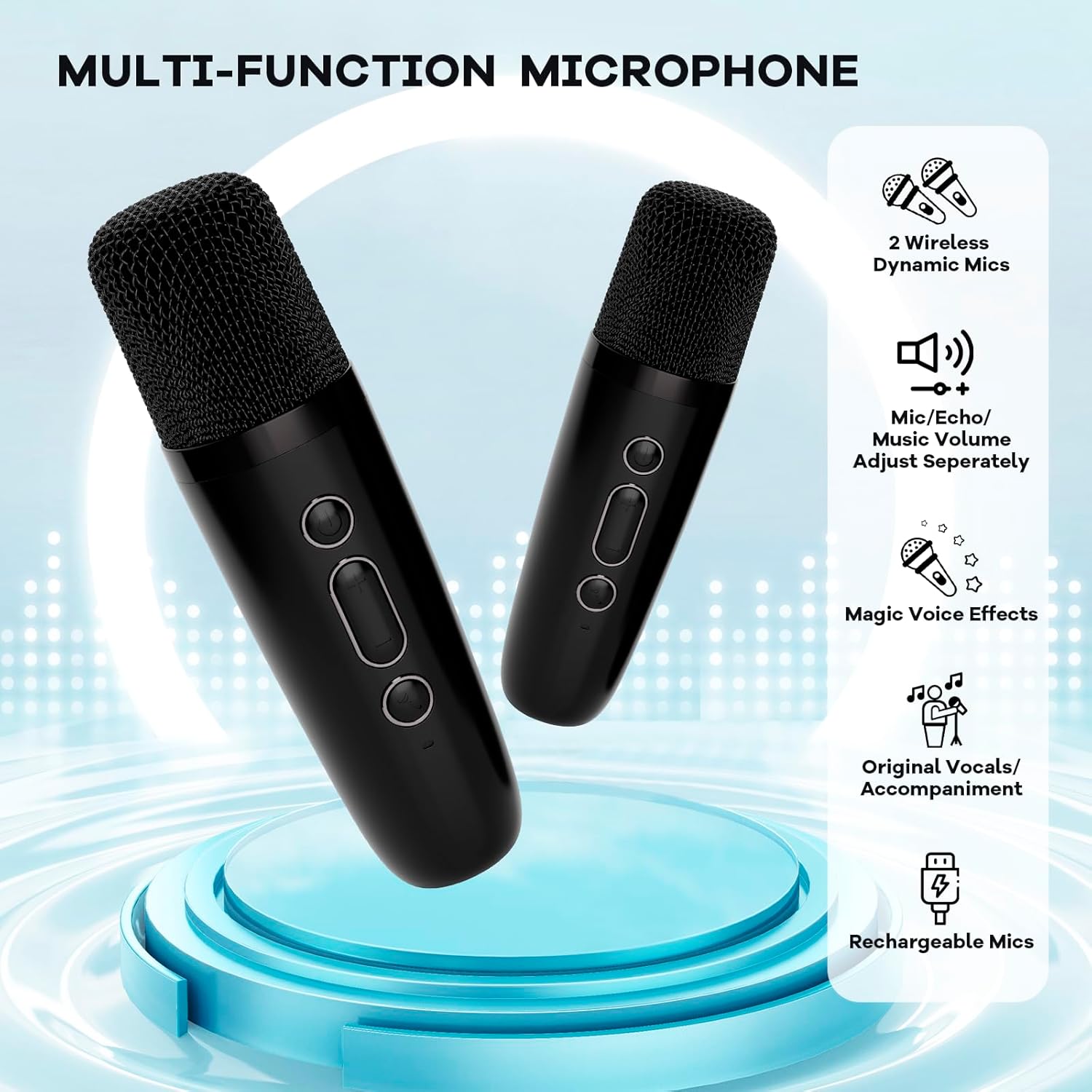 Nokmo | Portable Mini Karaoke Machine with Bluetooth Speaker and 2 Wireless Microphones – Veylo