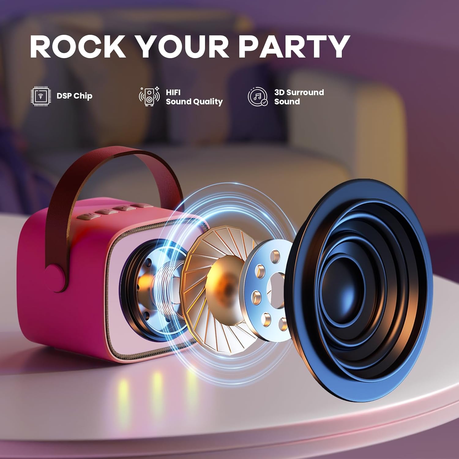 Nokmo | Portable Mini Karaoke Machine with Bluetooth Speaker and 2 Wireless Microphones – Veylo