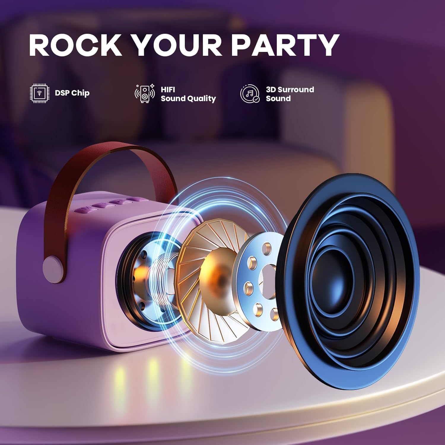 Nokmo | Portable Mini Karaoke Machine with Bluetooth Speaker and 2 Wireless Microphones – Veylo