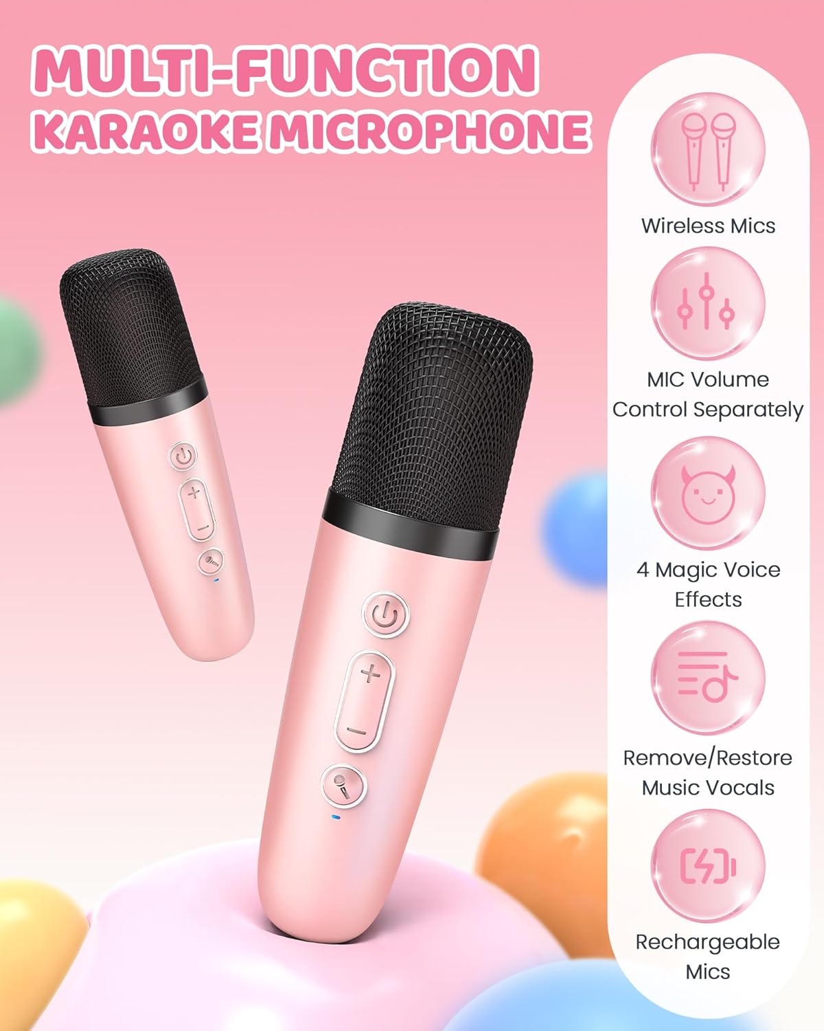 Nokmo | Portable Mini Karaoke Machine with Bluetooth Speaker and 2 Wireless Microphones – Veylo