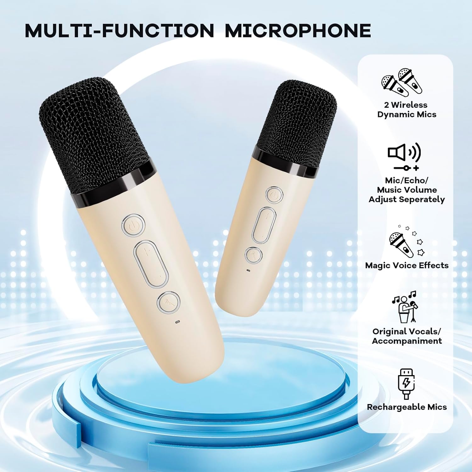 Nokmo | Portable Mini Karaoke Machine with Bluetooth Speaker and 2 Wireless Microphones – Veylo
