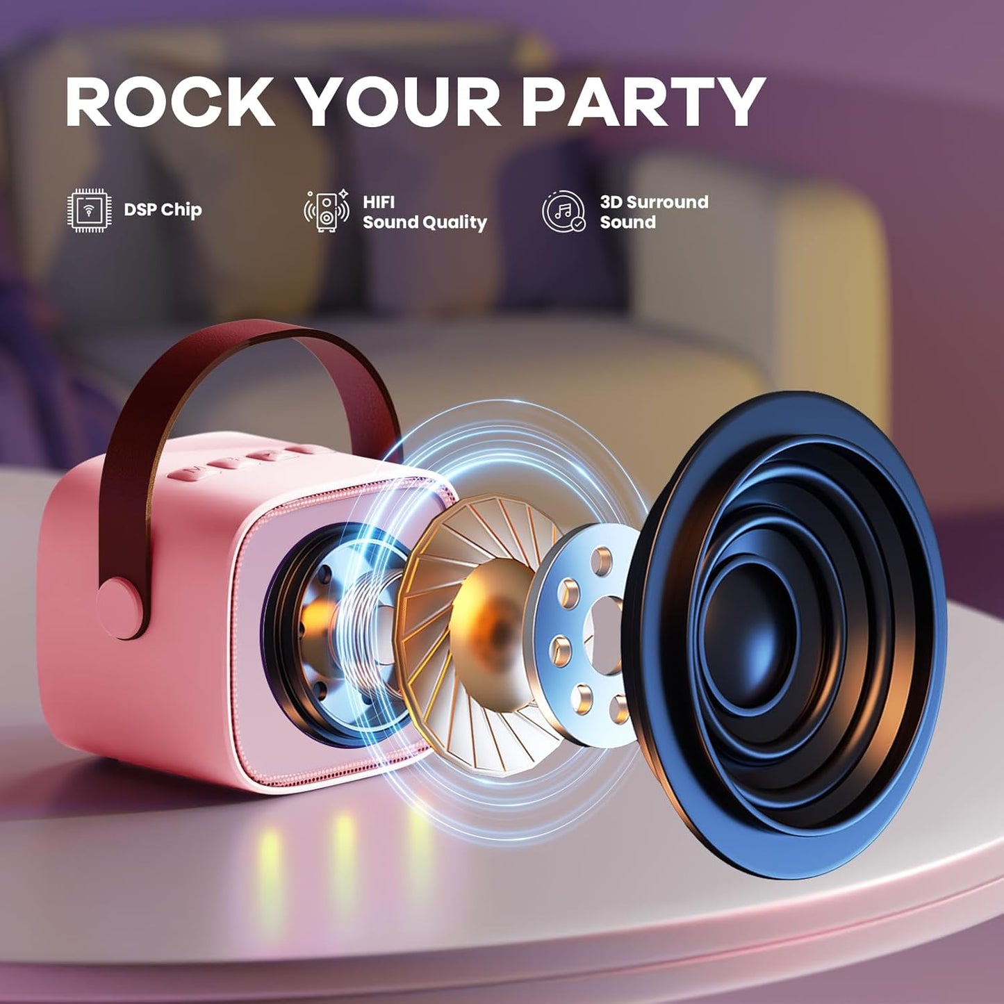 Nokmo | Portable Mini Karaoke Machine with Bluetooth Speaker and 2 Wireless Microphones – Veylo