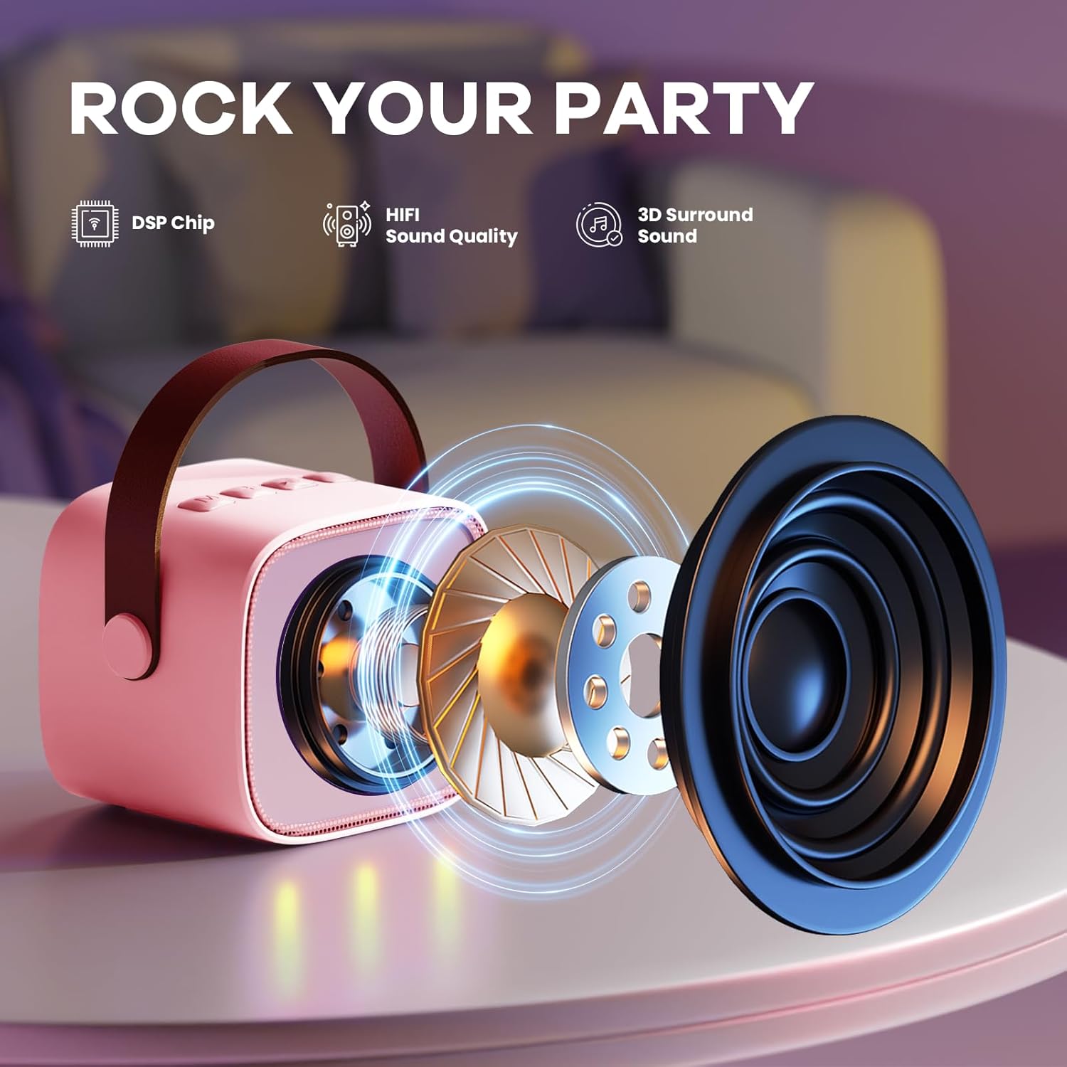 Nokmo | Portable Mini Karaoke Machine with Bluetooth Speaker and 2 Wireless Microphones – Veylo