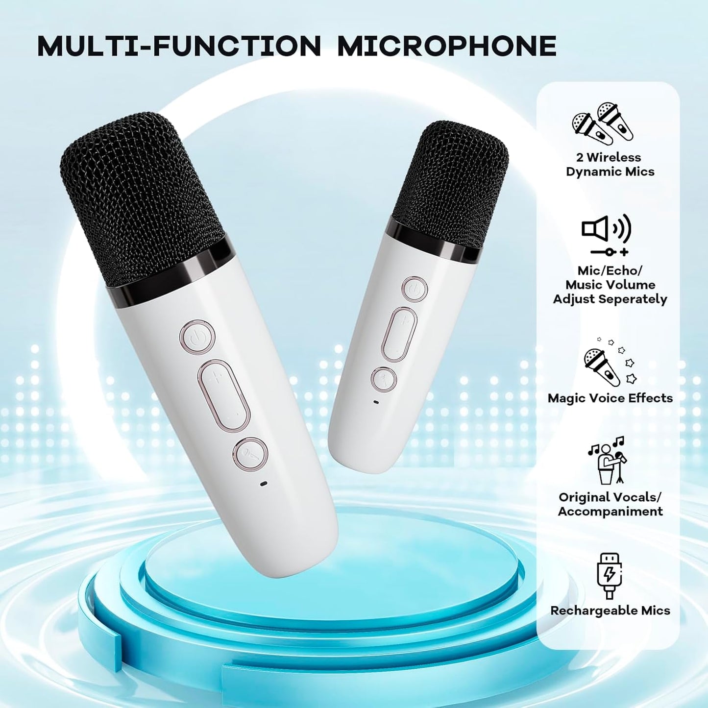 Nokmo | Portable Mini Karaoke Machine with Bluetooth Speaker and 2 Wireless Microphones – Veylo