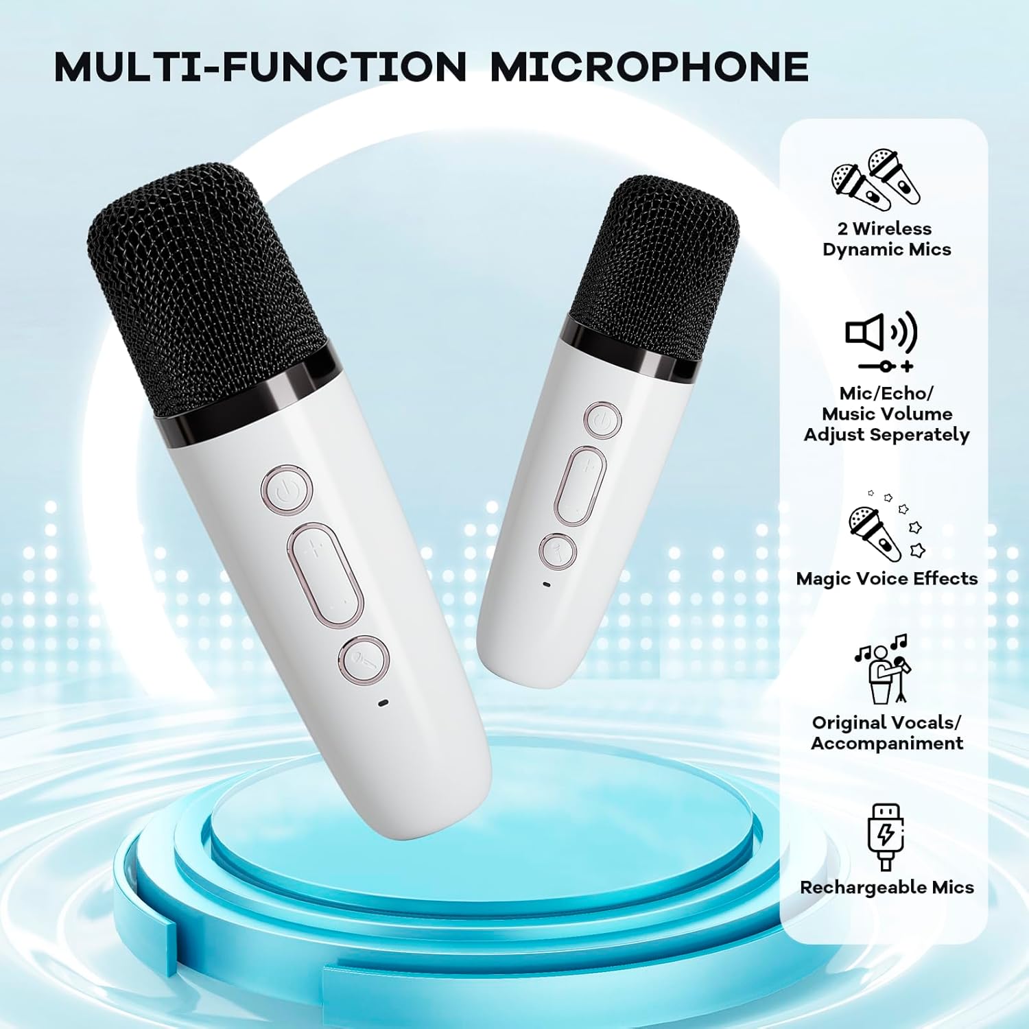 Nokmo | Portable Mini Karaoke Machine with Bluetooth Speaker and 2 Wireless Microphones – Veylo