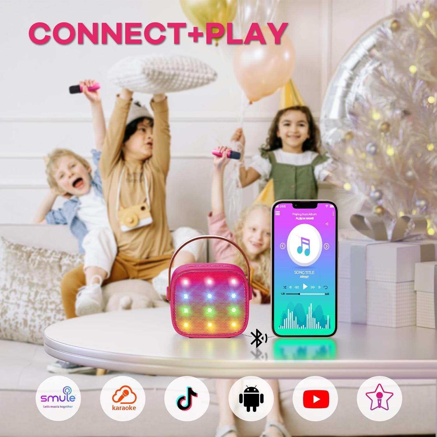 Nokmo | Portable Mini Karaoke Machine with Bluetooth Speaker and 2 Wireless Microphones – Veylo