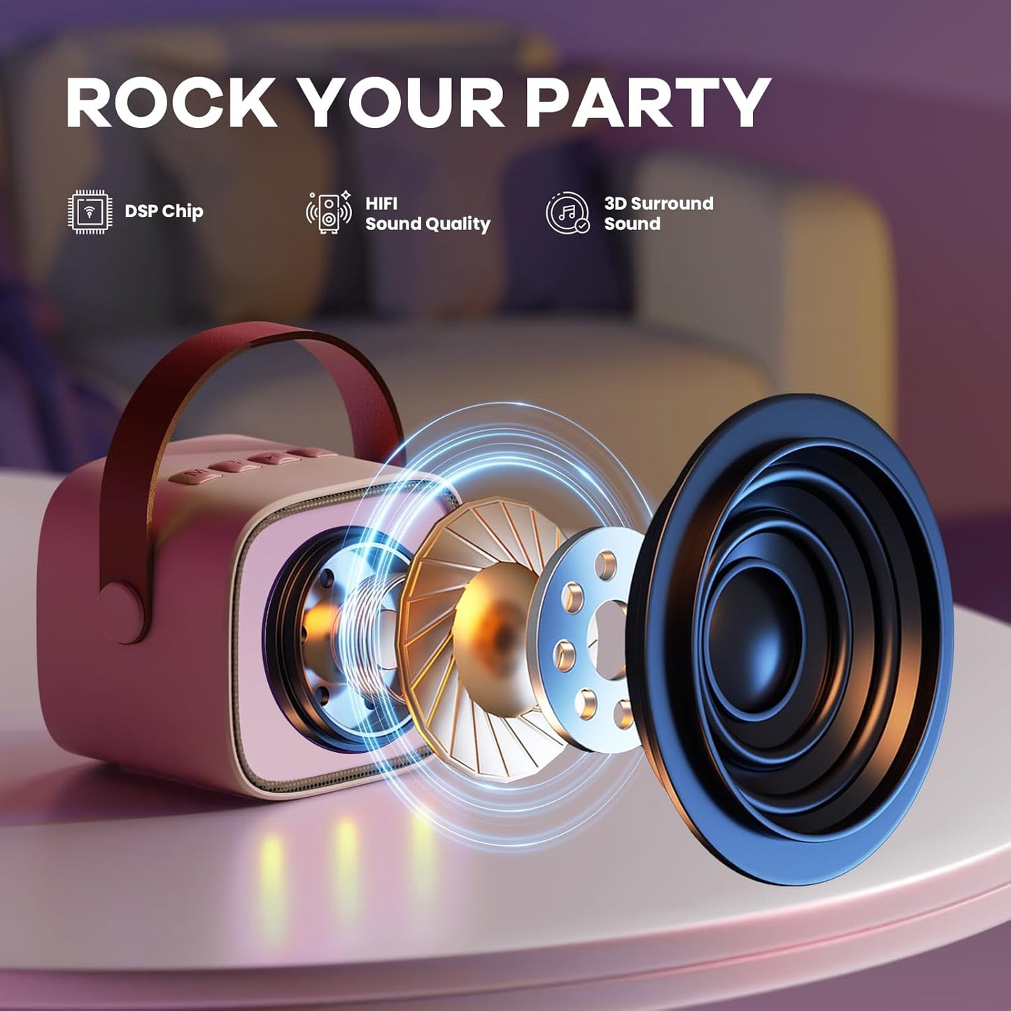 Nokmo | Portable Mini Karaoke Machine with Bluetooth Speaker and 2 Wireless Microphones – Veylo