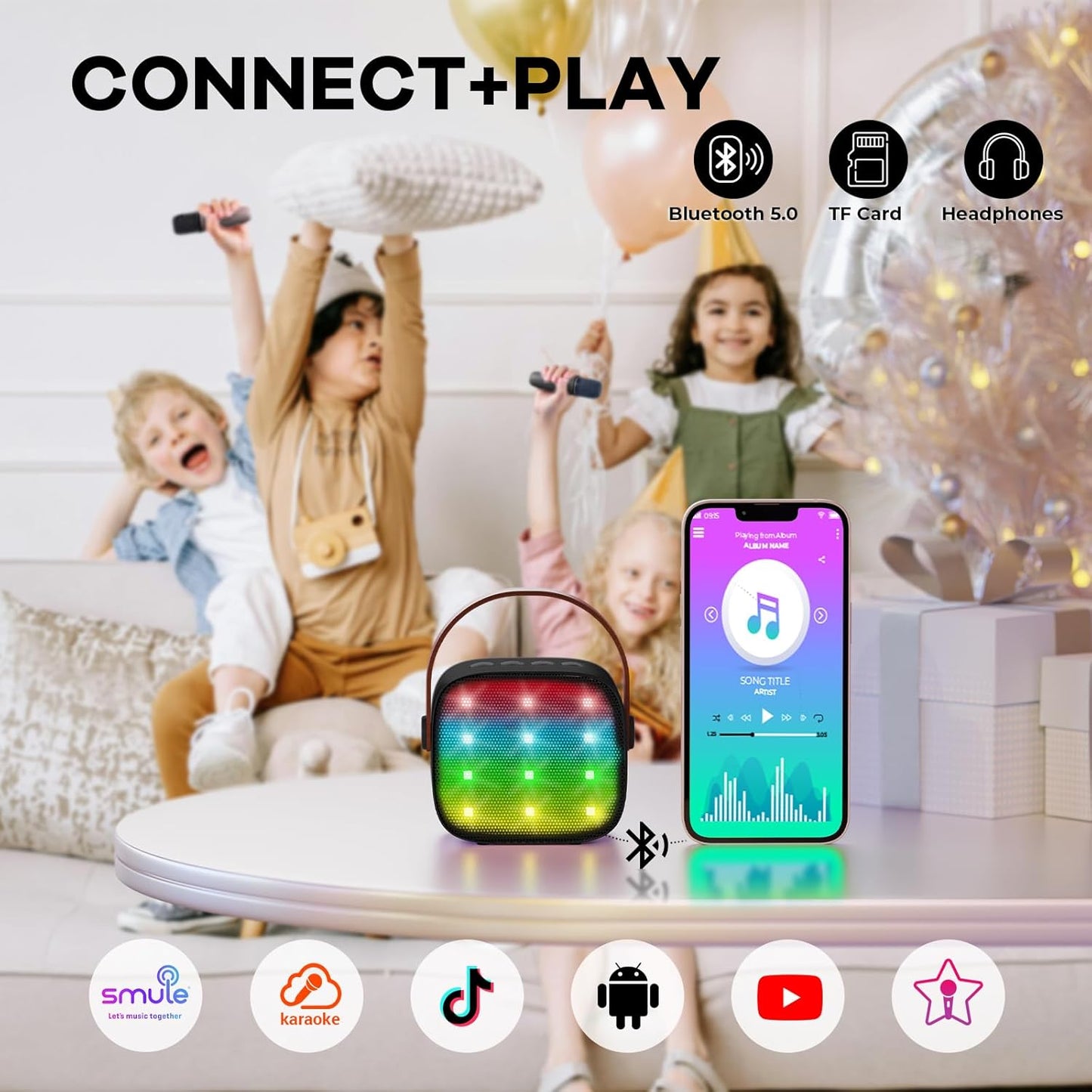 Nokmo | Portable Mini Karaoke Machine with Bluetooth Speaker and 2 Wireless Microphones – Veylo