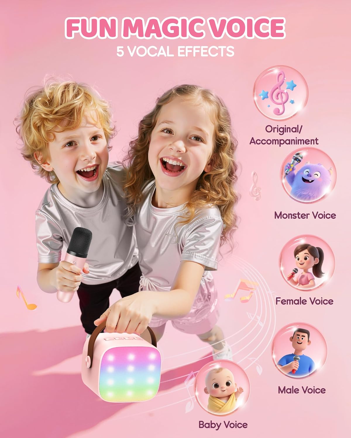 Nokmo | Portable Mini Karaoke Machine with Bluetooth Speaker and 2 Wireless Microphones – Veylo
