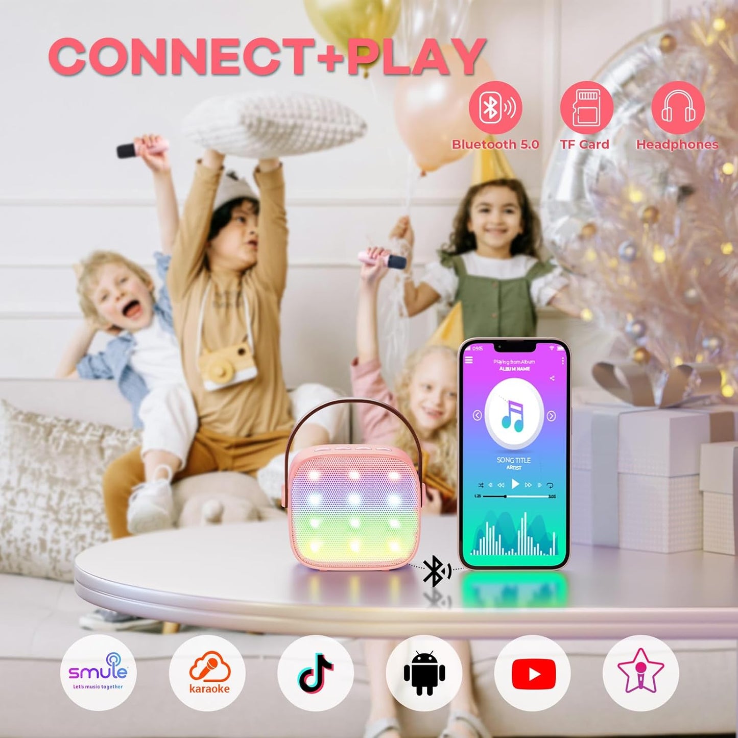 Nokmo | Portable Mini Karaoke Machine with Bluetooth Speaker and 2 Wireless Microphones – Veylo