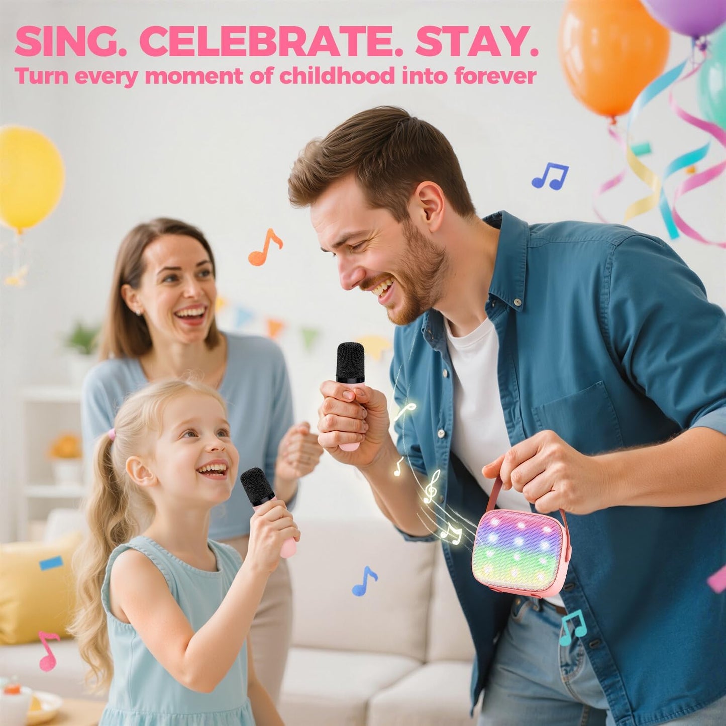 Nokmo | Portable Mini Karaoke Machine with Bluetooth Speaker and 2 Wireless Microphones – Veylo