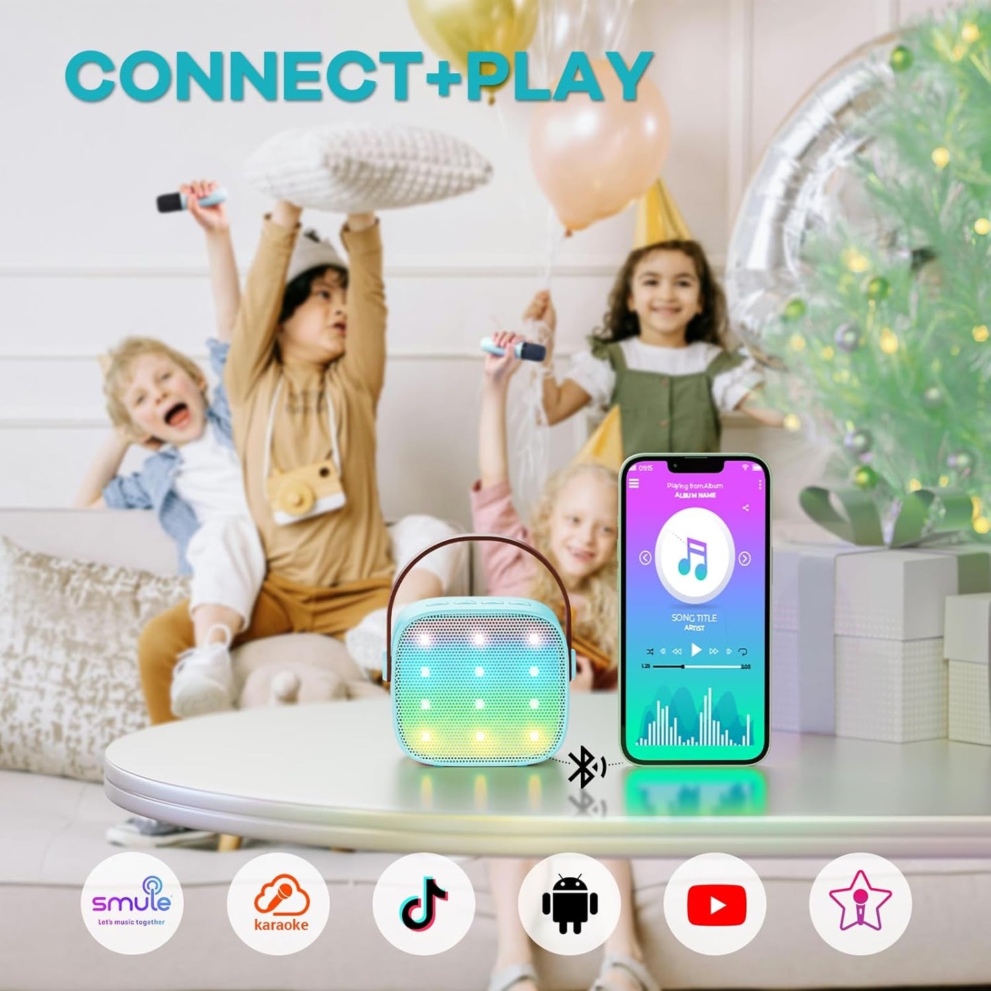 Nokmo | Portable Mini Karaoke Machine with Bluetooth Speaker and 2 Wireless Microphones – Veylo