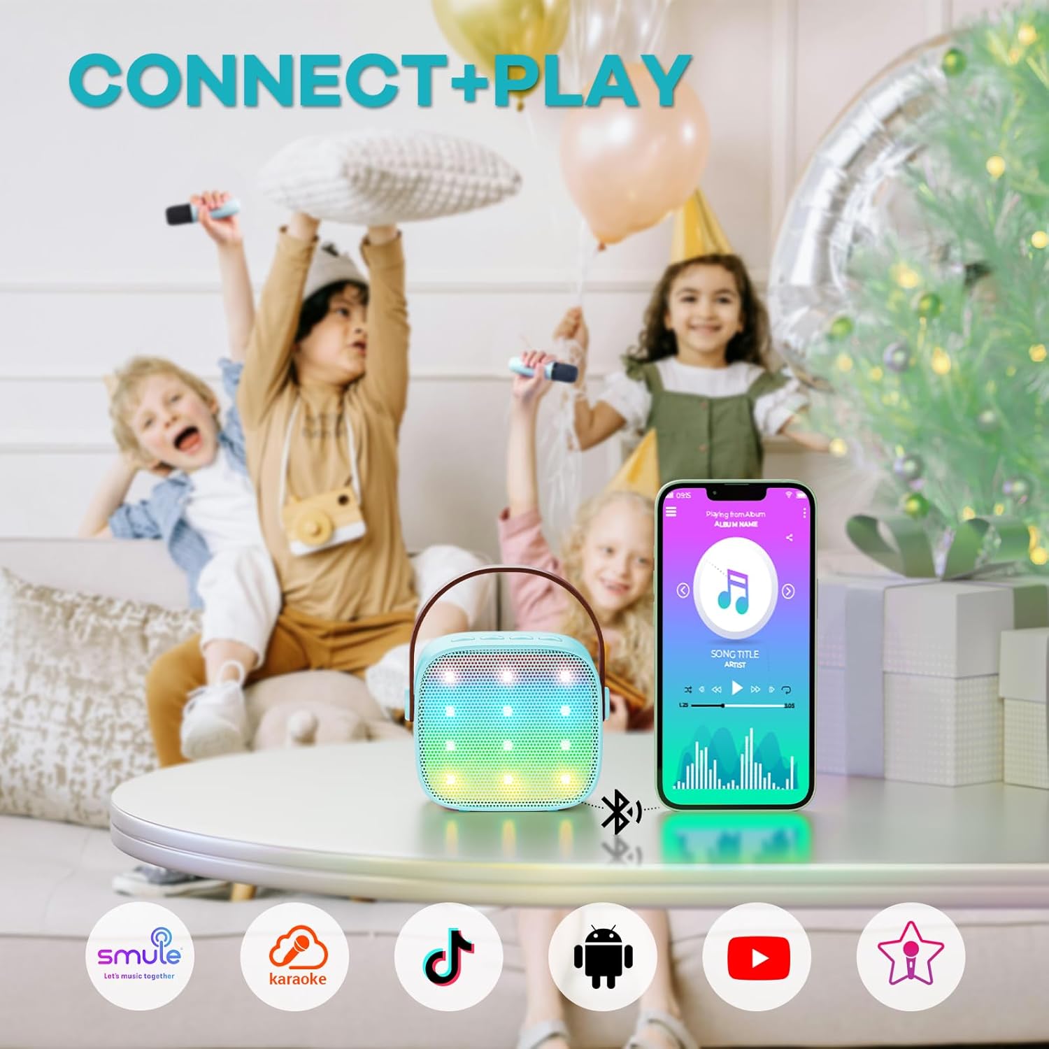 Nokmo | Portable Mini Karaoke Machine with Bluetooth Speaker and 2 Wireless Microphones – Veylo