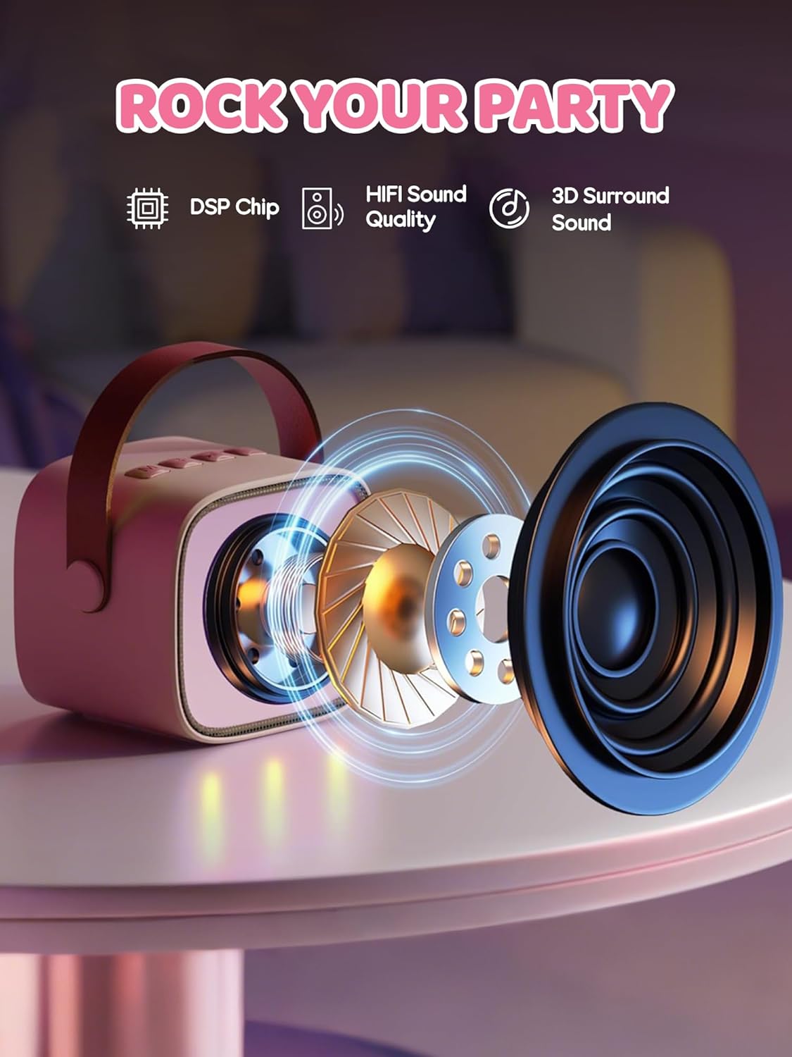 Nokmo | Portable Mini Karaoke Machine with Bluetooth Speaker and 2 Wireless Microphones – Veylo