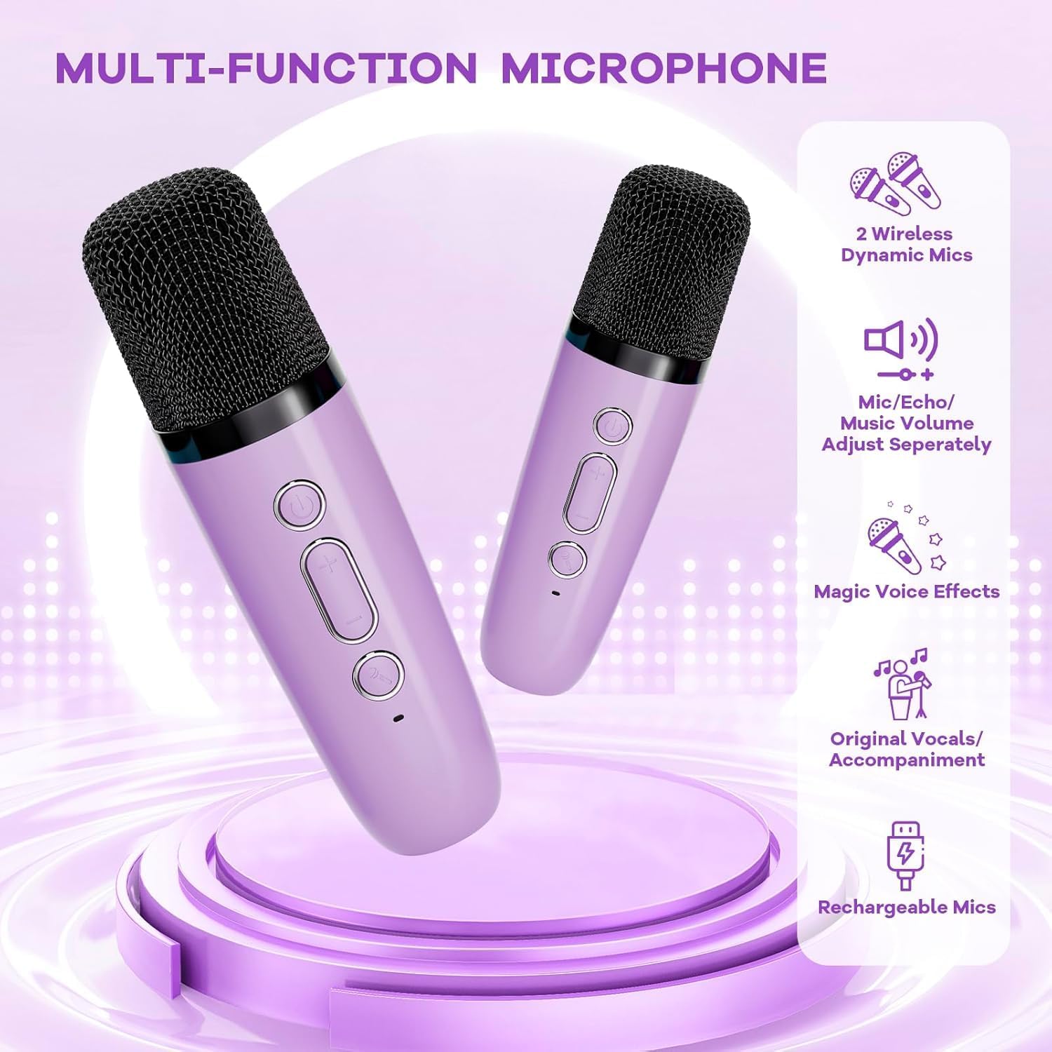 Nokmo | Portable Mini Karaoke Machine with Bluetooth Speaker and 2 Wireless Microphones – Veylo