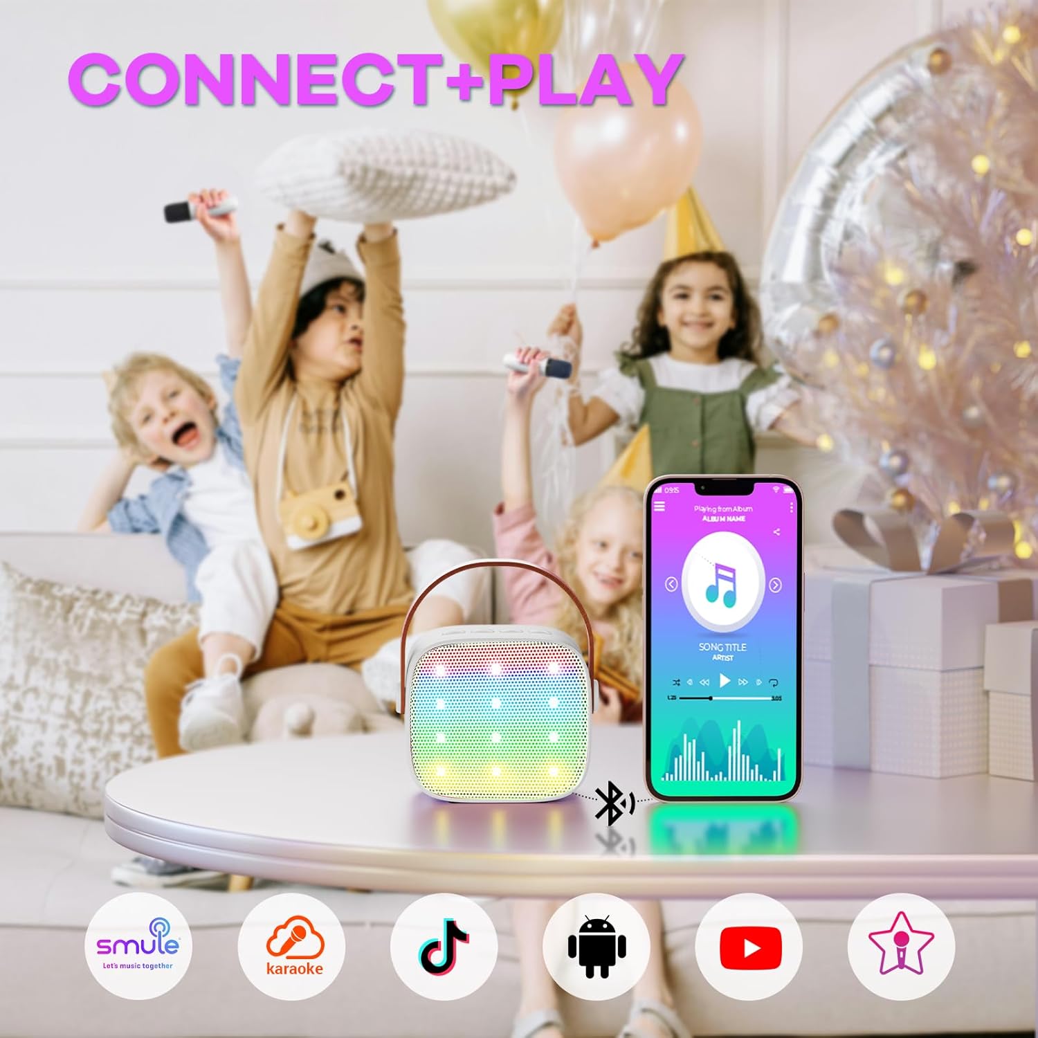 Nokmo | Portable Mini Karaoke Machine with Bluetooth Speaker and 2 Wireless Microphones – Veylo