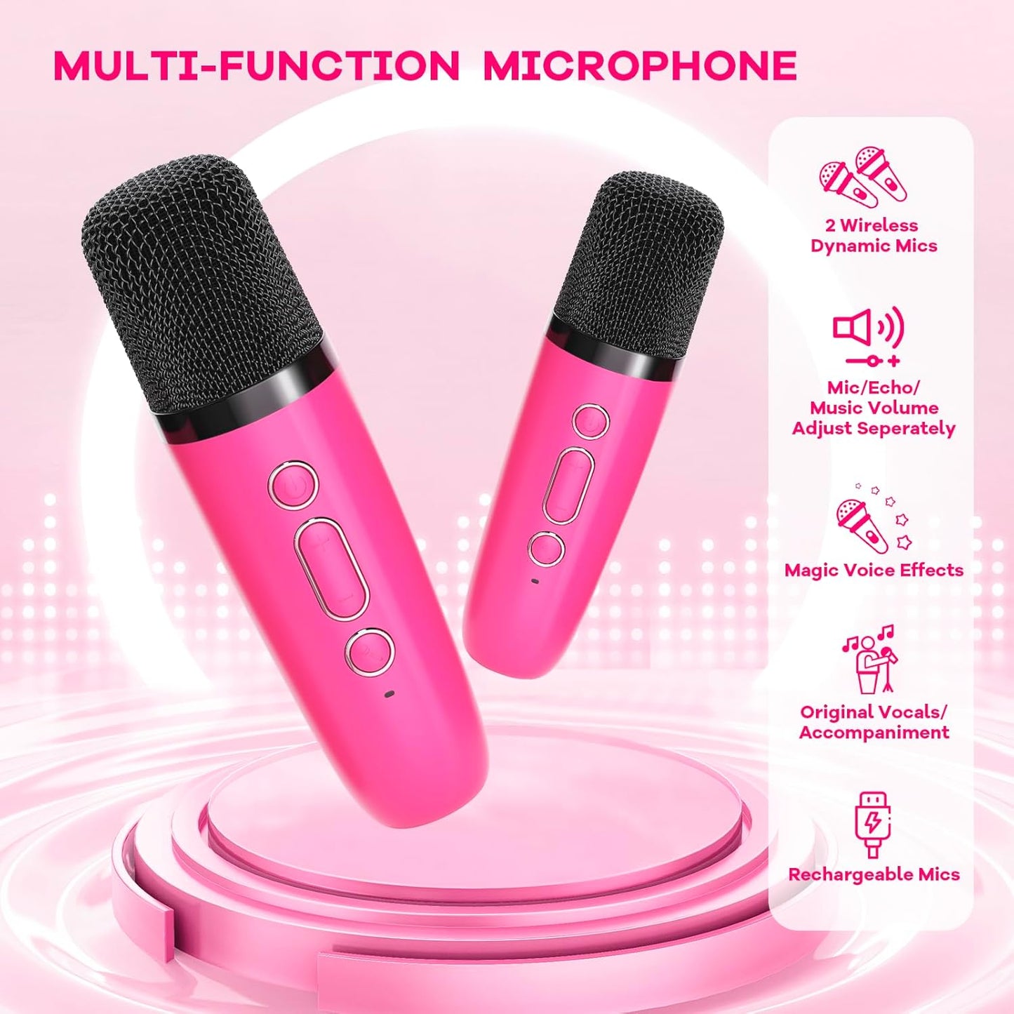 Nokmo | Portable Mini Karaoke Machine with Bluetooth Speaker and 2 Wireless Microphones – Veylo