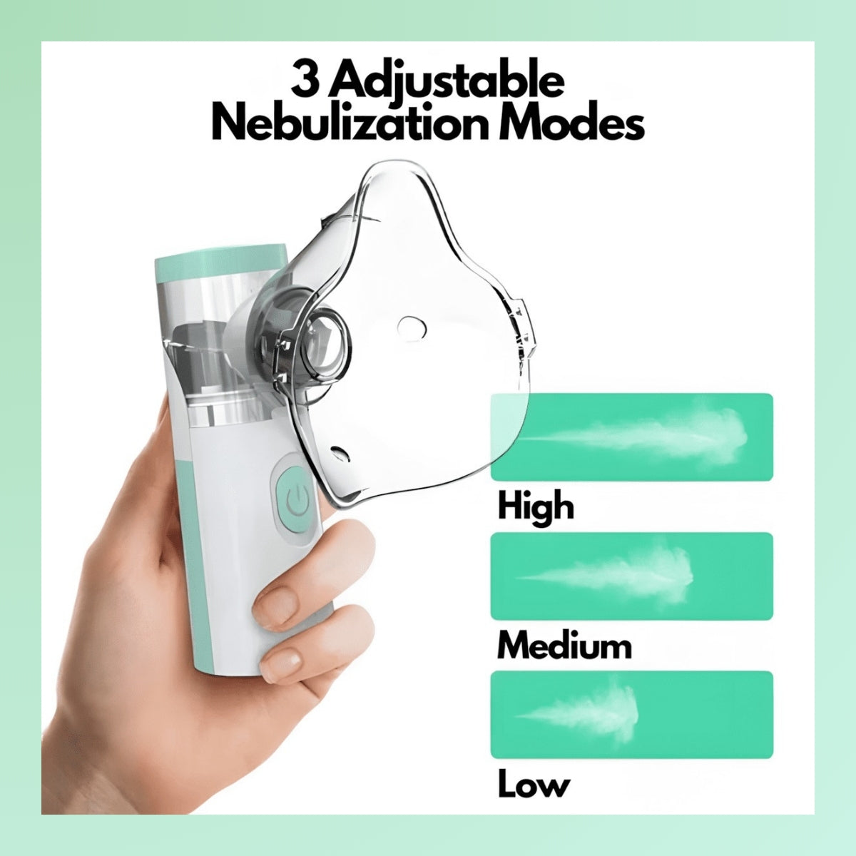 Nokmo | Portable Nebulizer for Asthma Relief | Compact Handheld Inhaler for Home and Travel Use