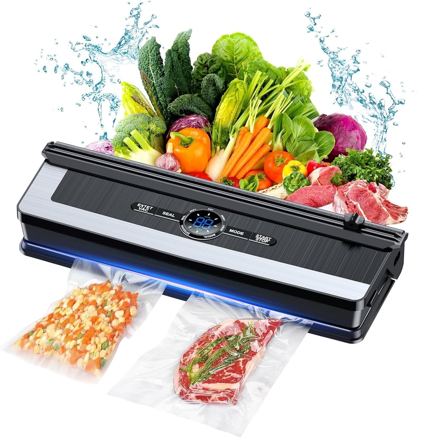 Nokmo | Professional 8-in-1 Vacuum Sealer | Integrated Precision Cutter | Modes for Dry & Moist Foods | Airtight LED Sealing System | Includes 15 Vacuum Bags