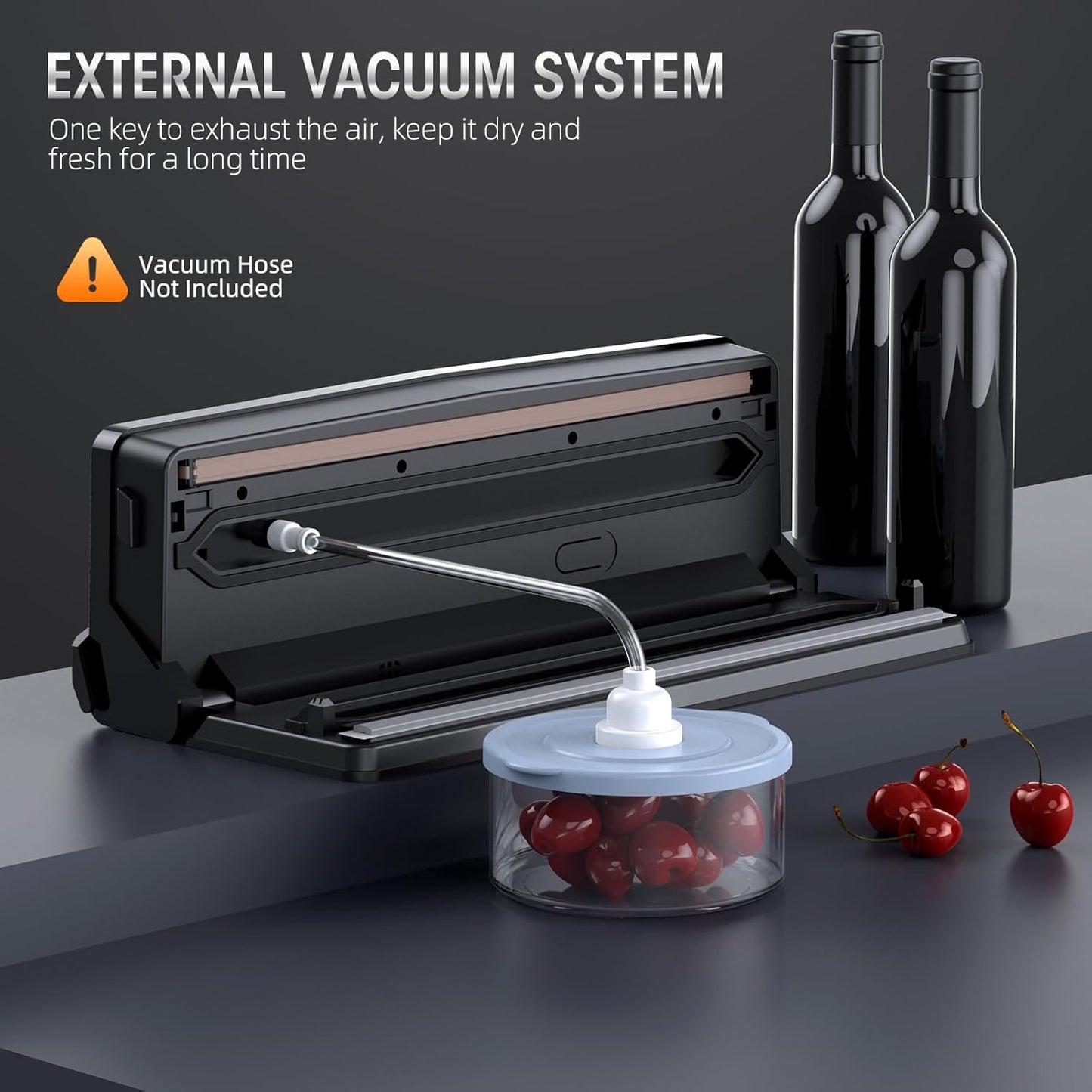 Nokmo | Professional 8-in-1 Vacuum Sealer | Integrated Precision Cutter | Modes for Dry & Moist Foods | Airtight LED Sealing System | Includes 15 Vacuum Bags