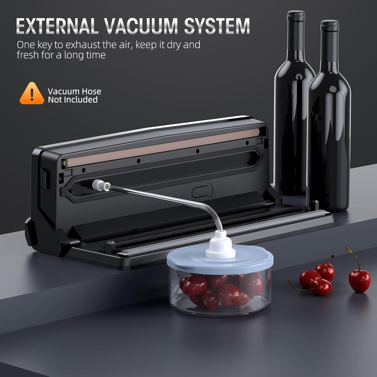 Nokmo | Professional 8-in-1 Vacuum Sealer | Integrated Precision Cutter | Modes for Dry & Moist Foods | Airtight LED Sealing System | Includes 15 Vacuum Bags